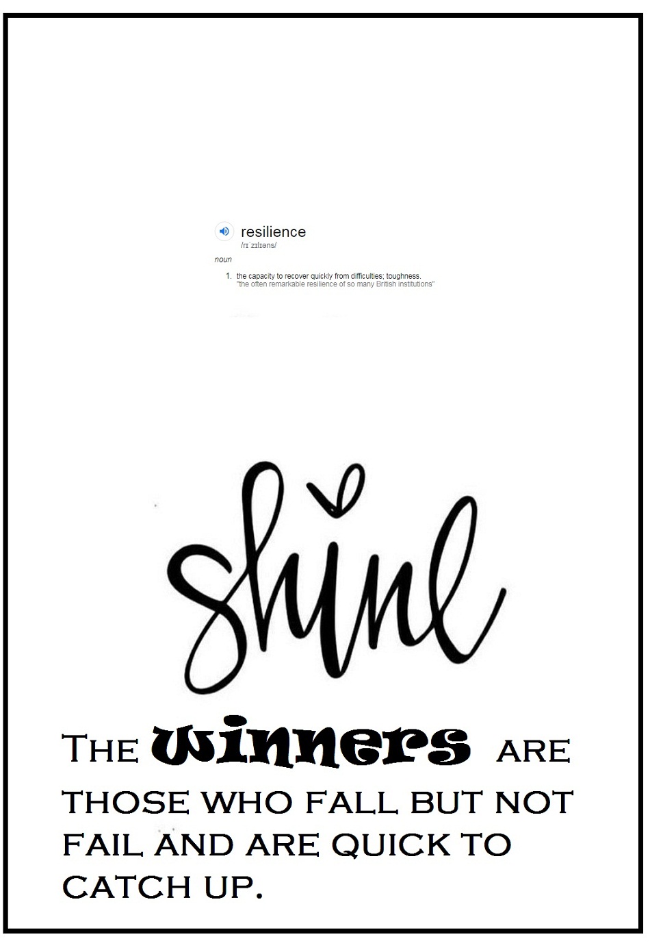 Be Resilient. The Winners are Those Who Fall, But Not Fail & Are Quick To Catch Up !