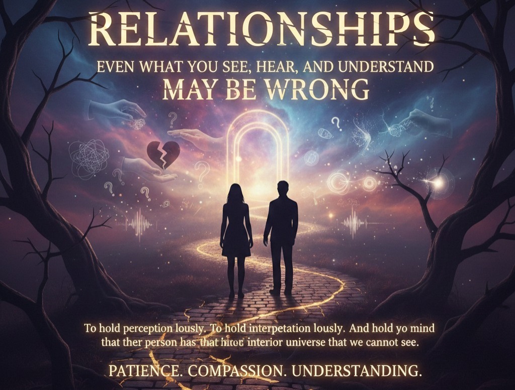 Relationships – Even What You See, Hear, and Understand  May Be Wrong